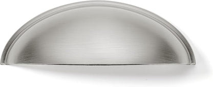 khtumeware 10 Pack 3-3/4" Drawer Pulls Brushed Satin Nickel Cabinet Cup Pulls Kitchen Hardware Cabinet Handles Drawer Handles Knobs 3-3/4 inch Hole Center