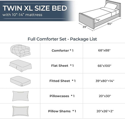 HEVUMYI Pink Twin-XL Comforter Set - 5-Piece All Season Bed in a Bag Twin-XL, Ultra Soft Bedding Set with Comforter, Flat Sheet, Fitted Sheet, Pillowcases, Pillow Shams, Pink