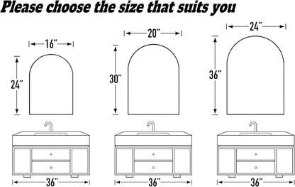 24x36 Arch Mirror Square Full Length Wall Mounted Hanging or Against Wall Metal Frame Dressing Make-up Mirrors for Entryway Bedroom Bathroom Living Room 24 36 inch Silver