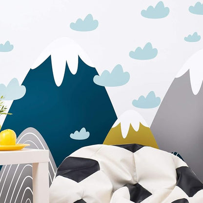 Ambiance Stickers Scandinavian Nordic Mountains Wall Decals, DIY Home Decor, Peel and Stick Removable Stickers, Waterproof and Self Adhesive Wall Art - H55 x L95 CM