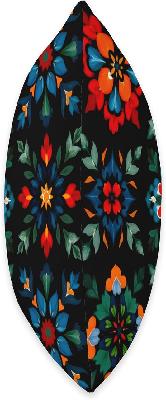 Scandinavian,flowers,folk, folklore,colorful art Throw Pillow