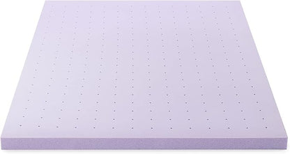 Mellow 3 Inch Ventilated Memory Foam Mattress Topper, Soothing Lavender Infusion, Queen