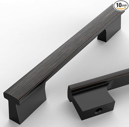 Asidrama 10 Pack 5 Inch(128mm) Oil Rubbed Bronze Kitchen Cabinet Handles, Cabinet Pulls Kitchen Cabinet Hardware for Cupboard Drawer Pulls