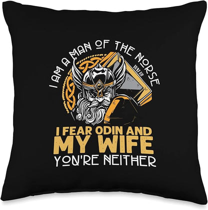 Nordic Country & Celtic Mythology Designs Viking Norway Norwegian Scandinavian Valhalla Funny Throw Pillow, 16x16, Multicolor