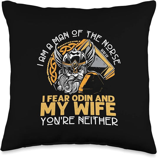 Nordic Country & Celtic Mythology Designs Viking Norway Norwegian Scandinavian Valhalla Funny Throw Pillow, 16x16, Multicolor
