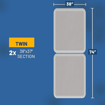 Greaton, Box Spring Bed Base Twin Size, 4-Inch Wood Mattress Foundation – Amish Made in USA – Quiet Noise Free, 2-Pieces Under Mattress-Support BoxSpring, Fully Assembled, White