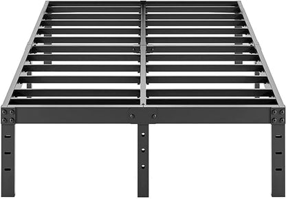 ALDRICH Metal King Size Bed Frame - 16 Inch Tall Black Basic Steel Slats Platform, Easy Assembly Heavy Duty Noise Free Bedframes, No Box Spring Needed