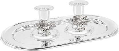 The Dreidel Company Shabbat Candlesticks Candle Holders Silver Plated, 2 Candlesticks Set (2 Sets)