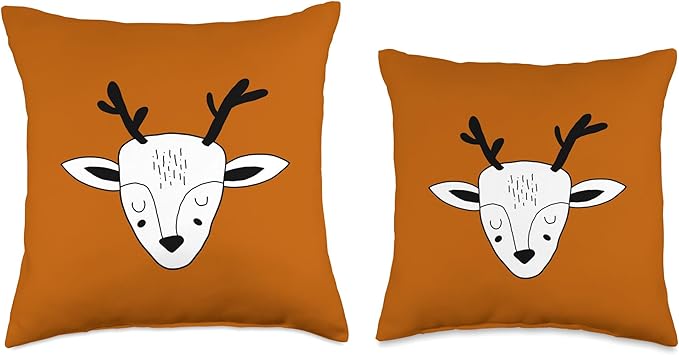 Scandinavian Cute Deer Throw Pillow