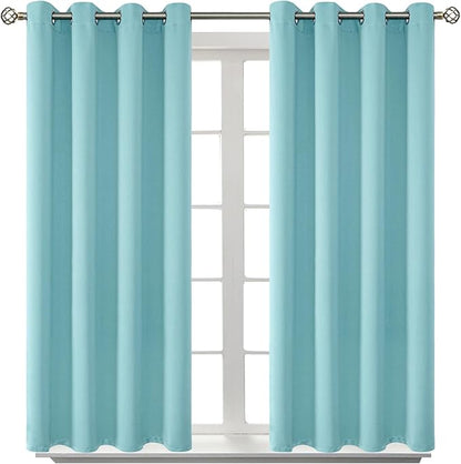 BGment Blackout Curtains - Grommet Thermal Insulated Room Darkening Bedroom and Living Room Curtains, Set of 2 Panels (52 x 45 Inch, Baby Blue)