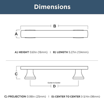 FRANKLIN BRASS Tiered Foot (10-Pack) Cabinet Handles 3-3/4" Hole Center Pulls | Satin Nickel Hardware Kitchen Door, Drawers, Dressers, Furniture P49573C-SN-B