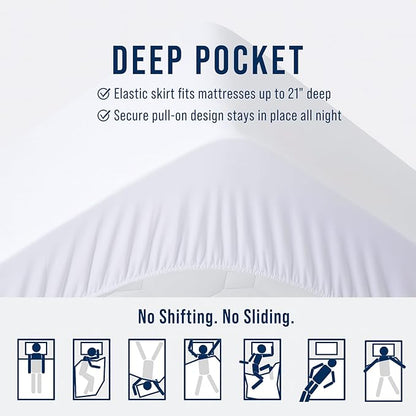 OLANLY Twin XL Quilted Fitted Mattress Pad – Soft Pillow Top Mattress Topper, Down Alternative Fill, Cooling Comfort Breathable Mattress Cover, Machine Washable Deep Pocket Mattress Protector, White