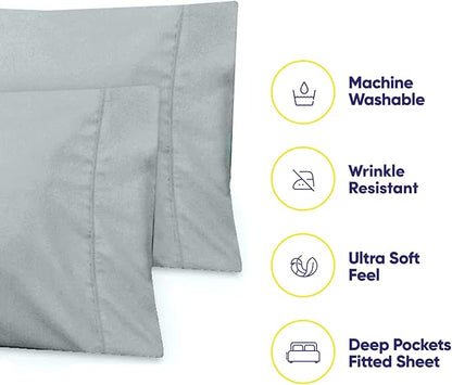 Queen Sheets Blue Porclain - 6 Piece 1500 Supreme Collection Fine Brushed Microfiber Deep Pocket Queen Sheet Set Bedding - 2 Extra Pillow Cases, Great Value, Queen, Porclain Blue