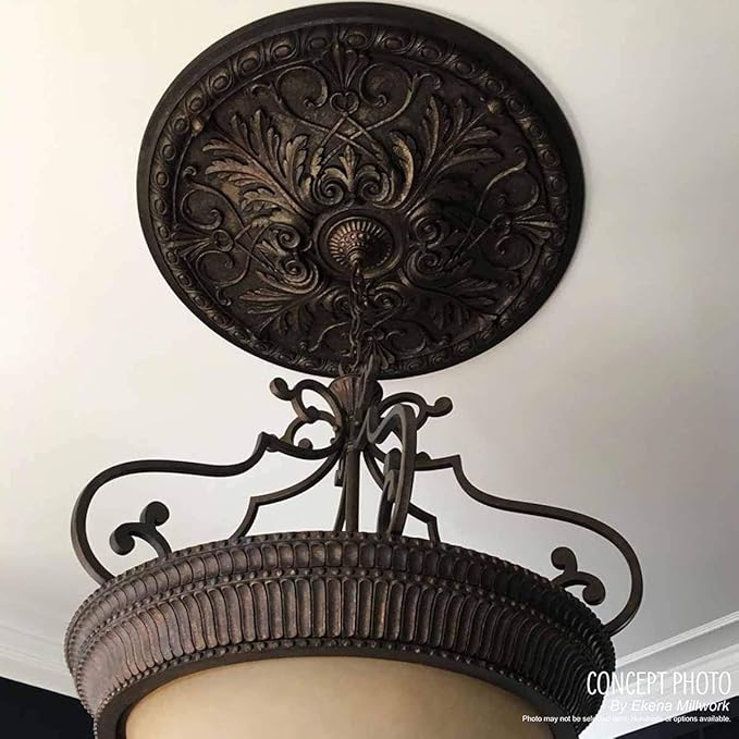Ekena Millwork CM12BRPGS 12-1/2" x 3-7/8" x 3/4" Bradford Ceiling Medallion, Pharaoh's Gold