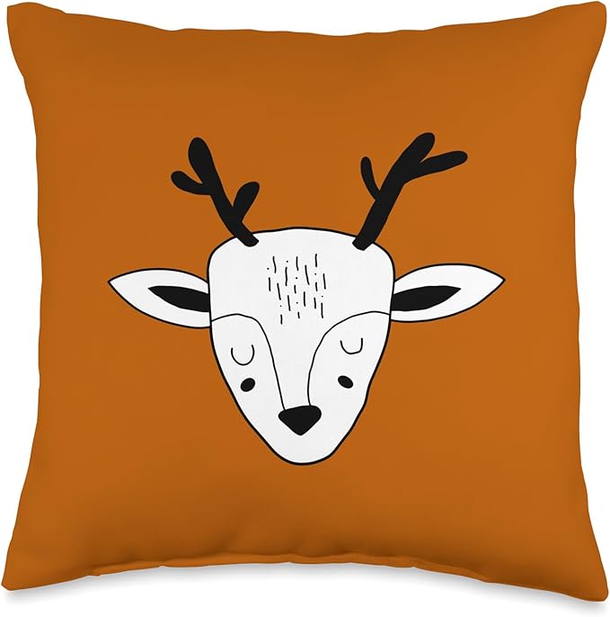 Scandinavian Cute Deer Throw Pillow