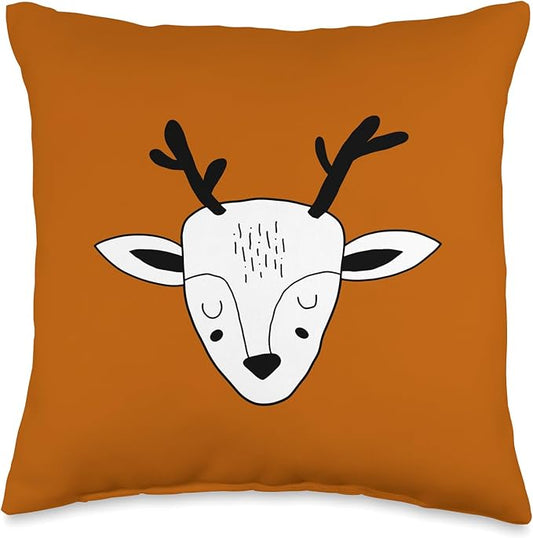 Scandinavian Cute Deer Throw Pillow