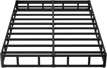 9 Inch Full XL Box Spring, Heavy Duty Metal Box Spring Bed Base with Fabric Cover, Mattress Foundation, Easy Assembly, Noise Free, Black