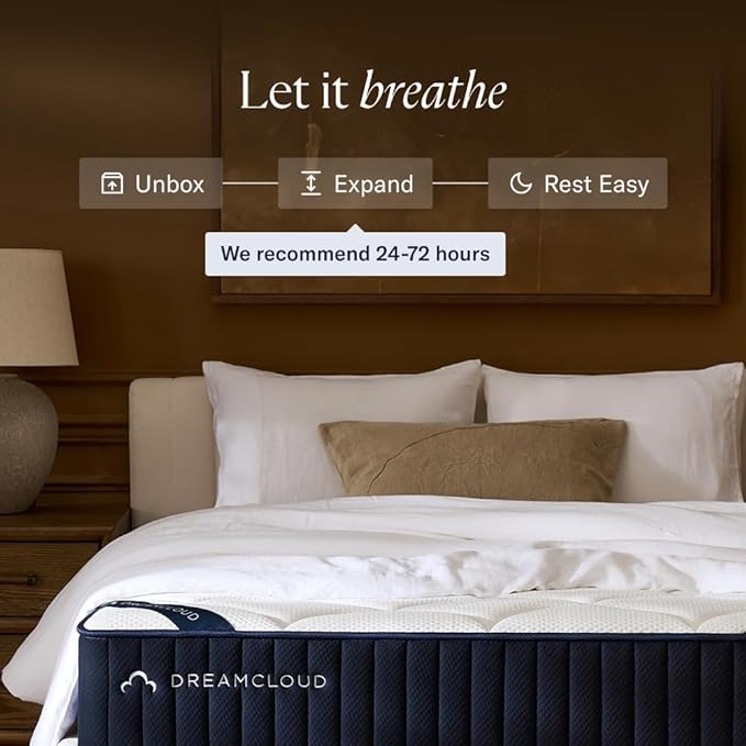 DreamCloud Luxe 14" Full Mattress - Luxury Hybrid Gel Memory Foam - 365 Night Trial - Fiberglass Free - Forever Warranty - Mattress in a Box - CertiPUR-US Certified