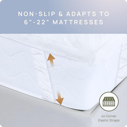 Plush Extra Thick Twin Mattress Topper, Soft & Cooling Pillow Top Bed Topper for Back Pain with 300TC Cotton Cover, Overfilled Mattress Pad Cover for Back Pain, Fit to 6”-22” Mattress.