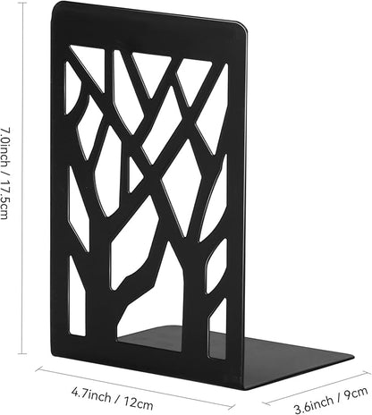 Book Ends, Bookends, Bookends for Shelves, Bookend, Book Ends for Heavy Books, Black Metal Book Shelf Holder Home Decorative, Book Stoppers for Shelves, Bookend Supports 5 Pair