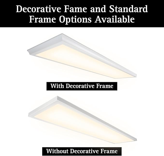 Ultralux 2x2 ft Surface Mount Ceiling Light Panel – Slim, Edge Lit, Flush Mount Flat Panel for Kitchen, Home & Office - TRIAC Dimmable, 3CCT Adjustable Color Temperature (Matte White, 2 Pack)
