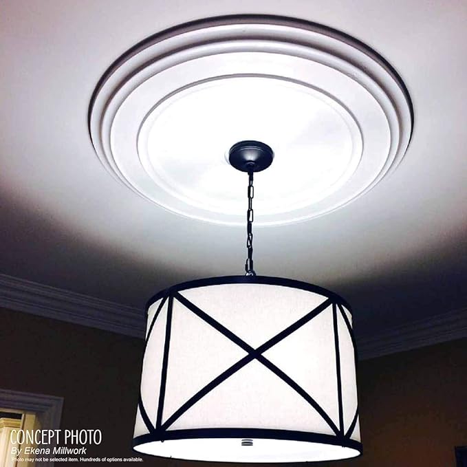 12 1/2"OD x 3 7/8"ID x 3/4"P Bradford Ceiling Medallion (Fits Canopies up to 6 5/8"), Hand-Painted Iridescent Gold