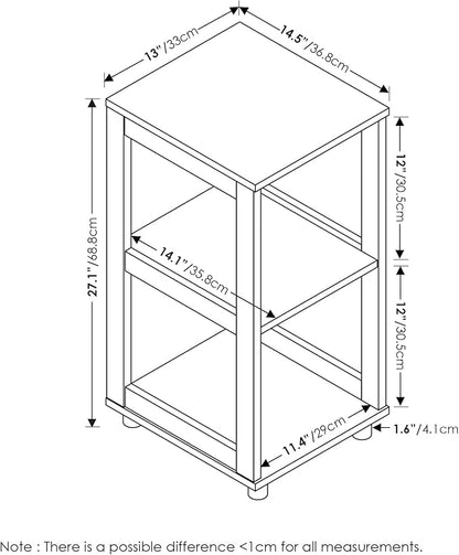Furinno Romain 2-Tier Tall End Table, Espresso