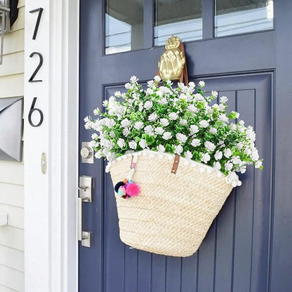 GREENRAIN Artificial Flowers Outdoor Fake Flowers for Decoration UV Resistant No Fade Faux Plastic Plants Garden Porch Window Box Décor (6 Bundles, 4#White)