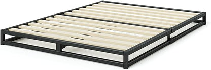 Zinus Joseph Low Profile 6 Inch Platform Bed Frame, Wood Slat Support, No Box Spring Needed, Eco Friendly WonderBox(TM) Packaging, Easy Assembly, Black, Full