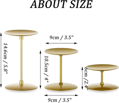 Pillar Candle Holders Candle Plates - Set of 24 Candelabra Candle Stand Iron Plate Minimalism Modern Home Mantel Dinning Table Christmas Decorations Centerpiece for Wedding, Party, Events, Gold