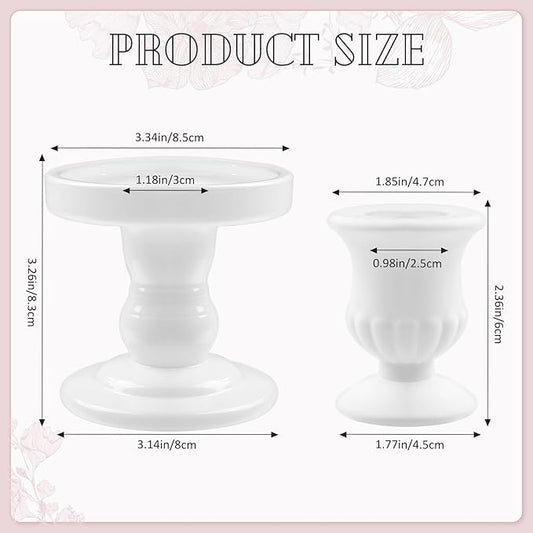 White Unity Candle Holder - Glass Candle Holders for Pillar Candles Taper Candles, Glass Candlestick Holders Set of 3, Decorative Clear Glass Candlestick Holder for Wedding Church Centerpiece