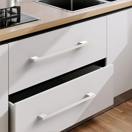 10 Pack Nickel Cabinet Pulls - 6.25 Inch Brushed Satin Nickel Cabinet Handles for Dressers and Kitchen Cabinets