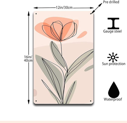 Metal and Tin SignsElegant Floral Prints for Home Decor Bedroom and Bathroom Wall Decoration 12x16inch Tin Sign