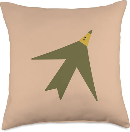 Cute Scandinavian Animals Designs Chic Scandinavian Bird Minimalism Throw Pillow, 18x18, Multicolor