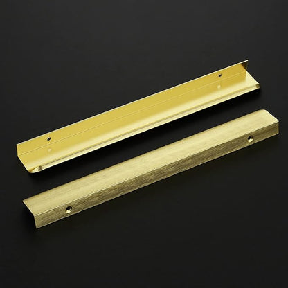 Ravinte Hardware 8 Pack Gold Cabinet Handles, 11.8 Inch (300mm) Finger Edge Pulls, 8.8 Inch Hole Center, Finger Pulls for Cabinets