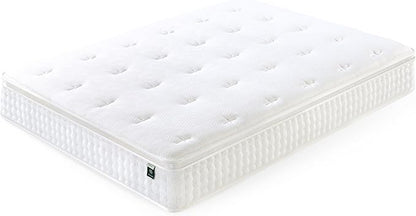 ZINUS 13 Inch Euro Top Pocket Spring Hybrid Mattress, King, Pressure Relief, Pocket Innersprings for Motion Isolation, Mattress in A Box