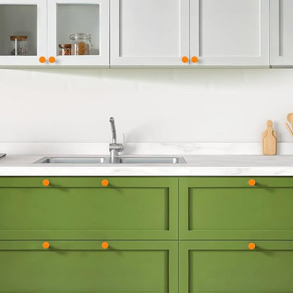 Ravinte 10 Pack Cabinet Knobs Orange Kitchen Cabinet Knobs Round Dresser Drawer Pulls Closet Door Pulls 1-1/5 Inch