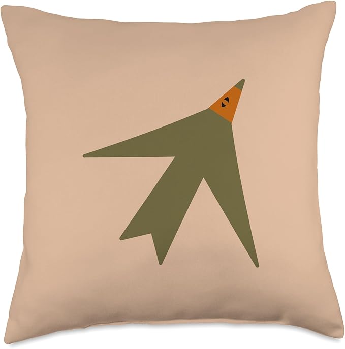 Cute Scandinavian Animals Designs Chic Scandinavian Bird Minimalism Throw Pillow, 18x18, Multicolor