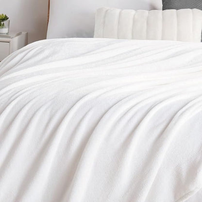 Walensee Fleece Blanket Plush Throw Fuzzy Lightweight (Twin Size 60x80 White) Super Soft Microfiber Flannel Blankets for Couch, Bed, Sofa Ultra Luxurious Warm and Cozy for All Seasons