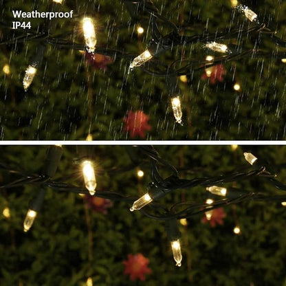 Brizled 4 Pack LED Christmas Lights, 100 LED 33ft Christmas String Lights, 120V UL Certified Connectable Xmas Tree Light Mini Xmas Light for Home Tree Patio Indoor and Outdoor Decorations, Warm White
