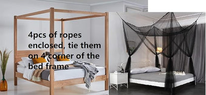 OctoRose Four Post Mosquito Net for Bed Canopy -Fits Queen, King, California King Beds-Indoor & Outdoor Use- Orange