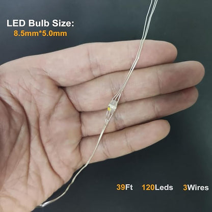 2Pack Battery Fairy Lights, Total 78Ft 240LED, Battery Operated Fairy Lights with Remote and Timer, RGB Color Changing String Lights/Twinkle Lights for Bedroom Indoor Christmas Decoration