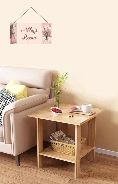 Personalized Name Sign Girl and Flowers Decor For Girls Room Baby Nursery Kids Bedroom Wood Plaque Hanging Wall Art Decor For Boys Room