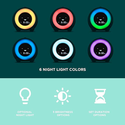 LittleHippo Mella: Kids Alarm Clock, Ready to Rise Children's Sleep Trainer, Night Light, Sound Machine and OK to Wake for Toddlers and Kids - Tropical Teal (Updated 2025)