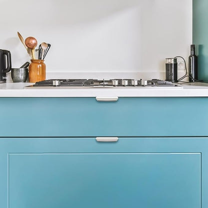 Ravinte Hardware 20 Pack Silver Cabinet Handles, 3 Inch (76mm) Finger Edge Pulls, 2 Inch Hole Center, Finger Pulls for Cabinets
