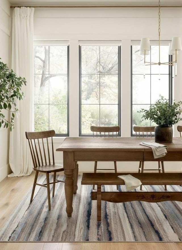 RUG BRANCH Havana 8' x 11' (7'9" X 10'8") Scandinavian Indoor Area Rug, Contemporary, Blue Brown - Living Room, Bedroom, Dining Room, and Kitchen