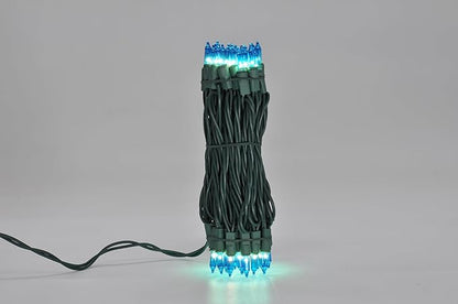 Brite Star 100 Count Mini String Christmas Lights, Blue - 22 feet Indoor/Outdoor Christmas Tree Lights with Green Wire