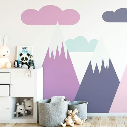 Ambiance Stickers Scandinavian Nordic Mountains Wall Decals, DIY Home Decor, Peel and Stick Removable Stickers, Waterproof and Self Adhesive Wall Art - H50 x L105 CM