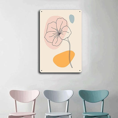 Metal Signs Abstract Flower Line Art Suitable for Home Bar Cafe Farmhouse Decoration8x12inch Tin Sign