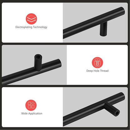 homdiy Black Cabinet Handles 20Pack 3-3/4inch Hole Center Kitchen Drawer Pulls and Knobs Stainless Steel Cabinet Hardware for Bathroom, Cupboard